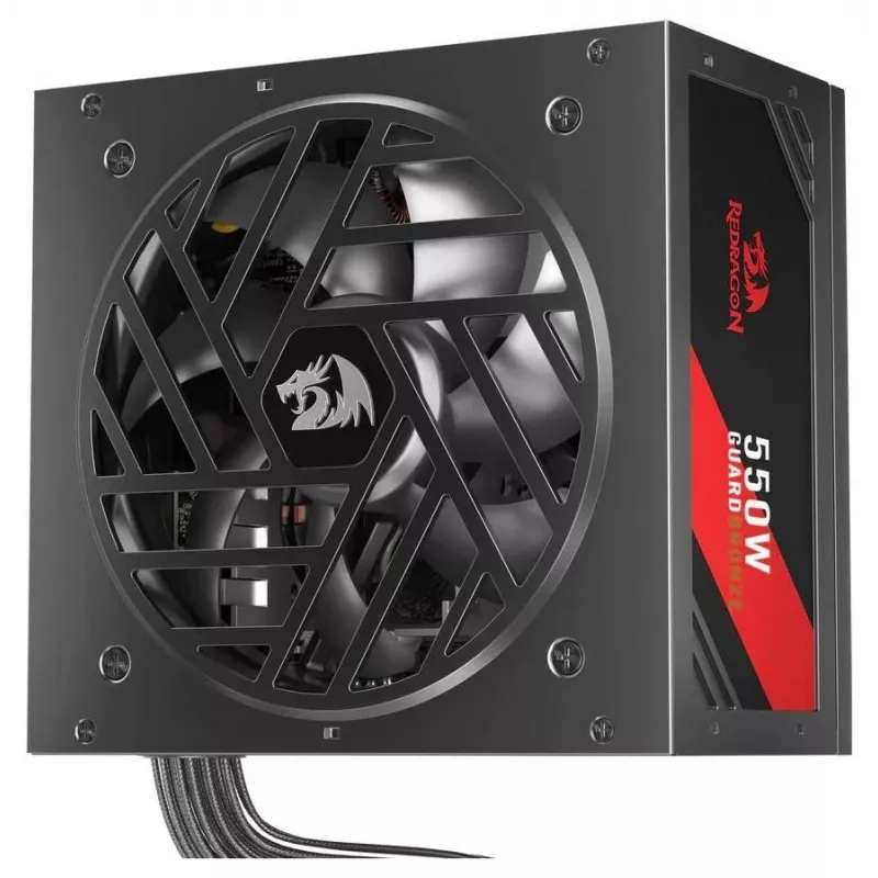 Fonte de alimentação Redragon Guard GC-GU01 550W, 80 PLUS Standard, Active PFC, não modular, ventoinha 120mm, preto
