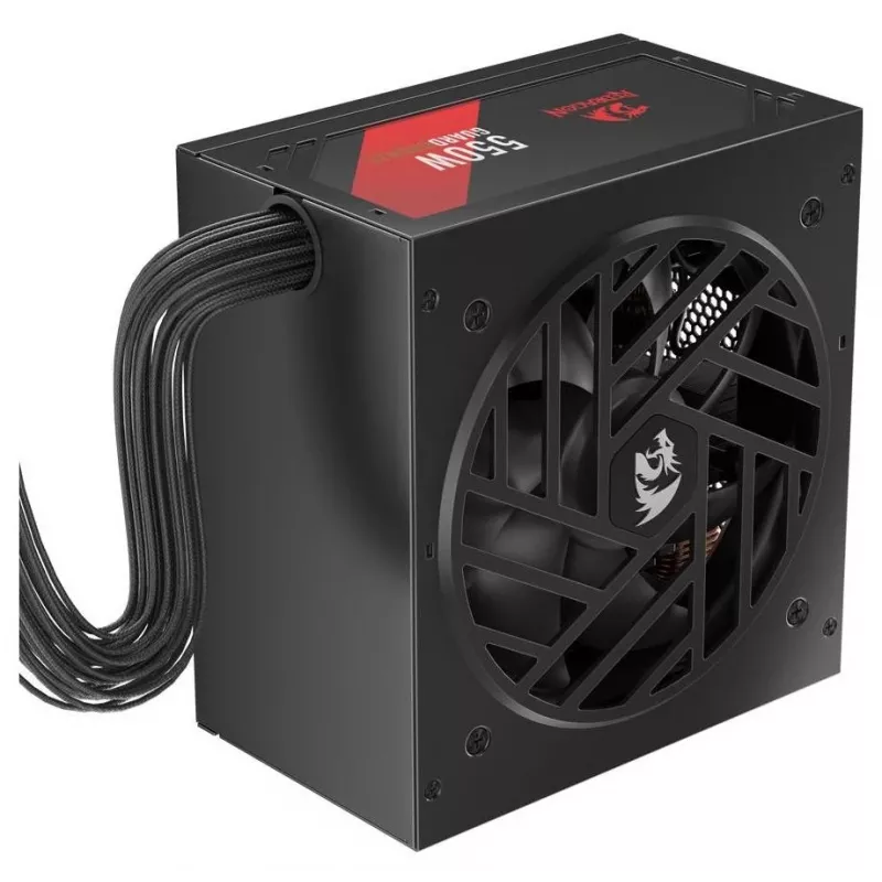 Fonte de alimentação Redragon Guard GC-GU01 550W, 80 PLUS Standard, Active PFC, não modular, ventoinha 120mm, preto