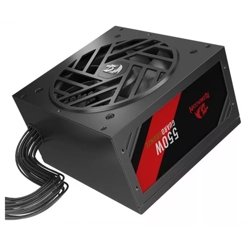 Fonte de alimentação Redragon Guard GC-GU01 550W, 80 PLUS Standard, Active PFC, não modular, ventoinha 120mm, preto