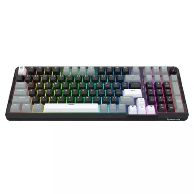 Teclado mecânico Redragon ARLOKKS QMK K742 75% tri-mode, hot-swappable, gasket mount, RGB, preto