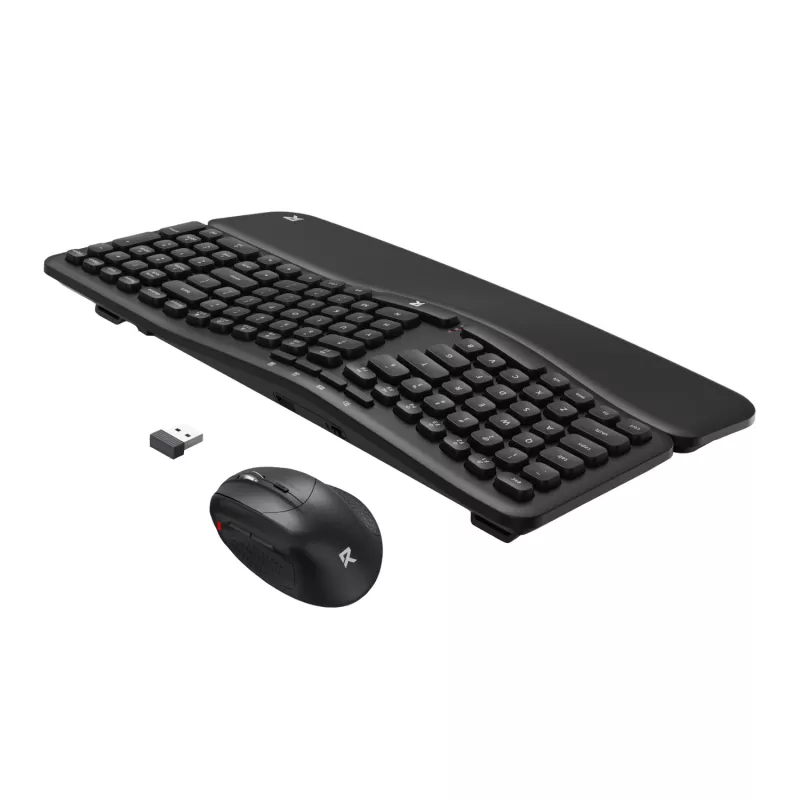 Redragon BS-7162 MAX Conjunto de teclado e rato vertical sem fios, 2,4 GHz, preto