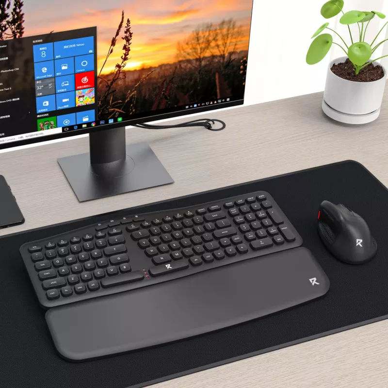 Redragon BS-7162 MAX Conjunto de teclado e rato vertical sem fios, 2,4 GHz, preto