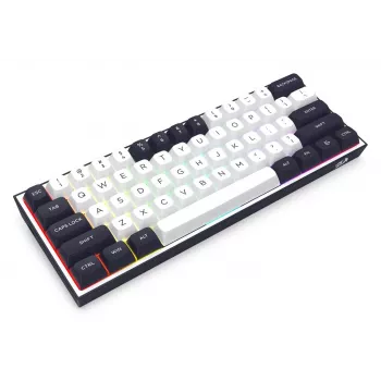 Teclado mecânico Redragon ALCOR QMK K717WB-RGB-PRO, layout 75%, tri-mode, hot-swappable, branco/preto