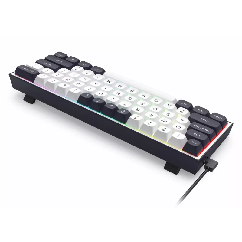 Teclado mecânico Redragon ALCOR QMK K717WB-RGB-PRO, layout 75%, tri-mode, hot-swappable, branco/preto