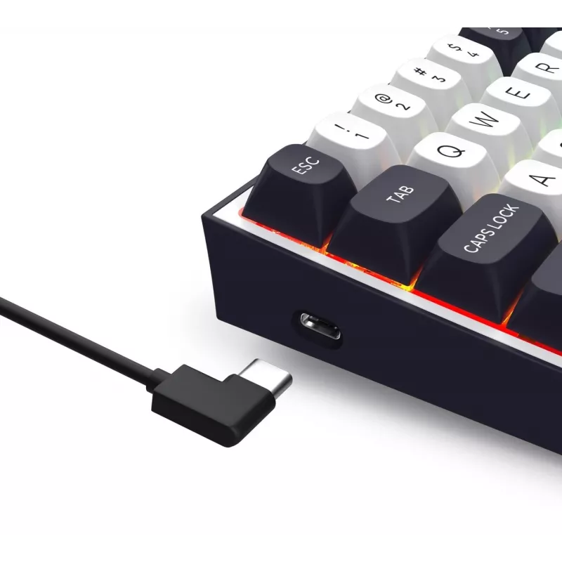 Teclado mecânico Redragon ALCOR QMK K717WB-RGB-PRO, layout 75%, tri-mode, hot-swappable, branco/preto