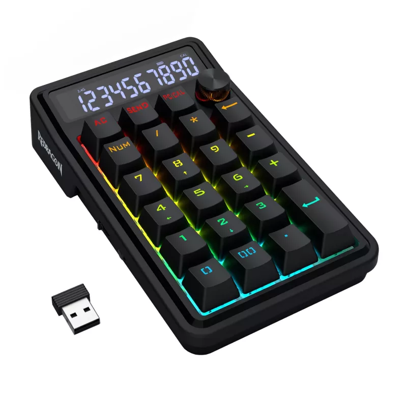 Teclado mecânico Redragon Cove K733-RGB-WL 60% tri-mode, hot-swappable, RGB, preto