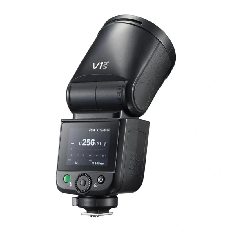 Godox V1 Mid N flash de cabeça redonda para Nikon