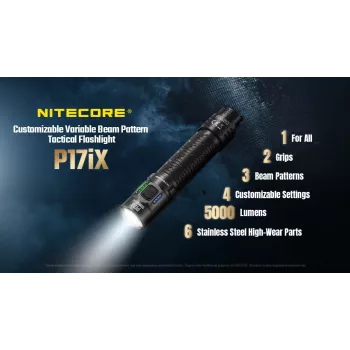 Lanterna tática Nitecore P17iX 4000 lúmenes USB-C recarregável