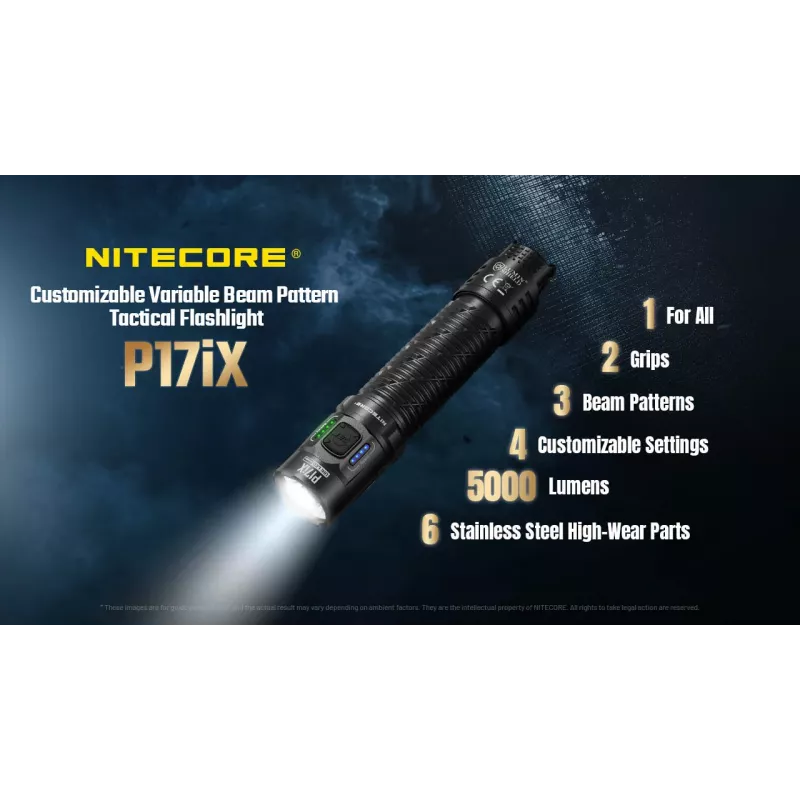 Lanterna tática Nitecore P17iX 4000 lúmenes USB-C recarregável