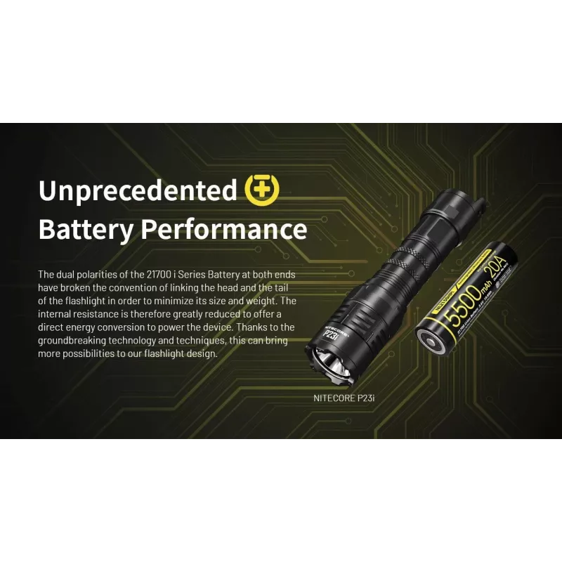 Bateria de iões de lítio Nitecore 21700 5500mAh 20A 3,6V Button Top