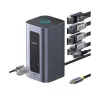 Baseus Nomos NU1 Air Spacemate docking station USB-C 12 em 1, 2x HDMI 4K@60Hz, 2x DP 4K@60Hz, 2x USB-C, 2x USB-A 5Gbps, 2x USB-A 2.0, RJ45 Gigabit Ethernet, cinzento