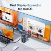 Baseus Nomos NU1 Air Spacemate docking station USB-C 12 em 1, 2x HDMI 4K@60Hz, 2x DP 4K@60Hz, 2x USB-C, 2x USB-A 5Gbps, 2x USB-A 2.0, RJ45 Gigabit Ethernet, cinzento
