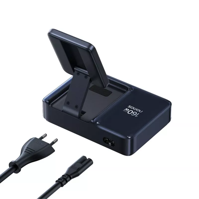 Baseus Nomos NH21 Qi2 160W estação de carregamento sem fios 5 em 1 com cabo retrátil - preto