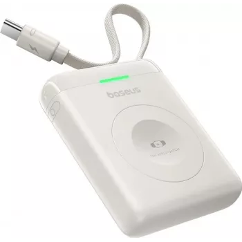 Power bank Baseus EnerFill FW11 5W para Apple Watch com cabo integrado - branco
