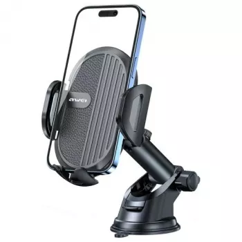 Suporte de carro AWEI para painel e para-brisas preto