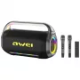 Altifalante portátil sem fios AWEI KT20 400W Bluetooth 5.3 com conjunto de karaoke preto