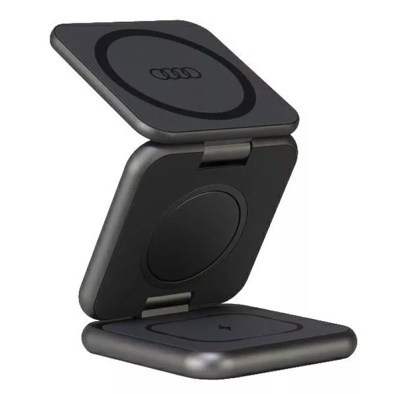 Audi Estação de carregamento sem fios 3 em 1 dobrável cinzento Big Logo AU-MWC3IN1-GT/D1-GY