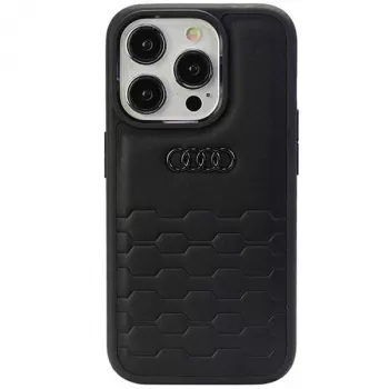 Audi GT Capa rígida em pele sintética para iPhone 15 Pro (6,1 polegadas) - preto