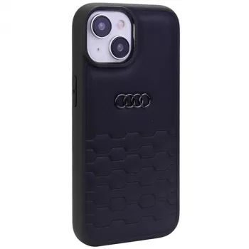 Audi GT Capa rígida em pele sintética para iPhone 15 Plus / 14 Plus 6,7 polegadas - preto