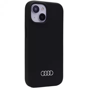Audi Capa em silicone para iPhone 15 Plus / 14 Plus 6,7 polegadas preto capa rígida AU-LSRIP15M-Q3/D1-BK