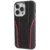 Audi Genuine Leather MagSafe iPhone 15 Pro 6.1 Preto-Vermelho Capa rígida AU-TPUPCMIP15P-R8/D3-RD