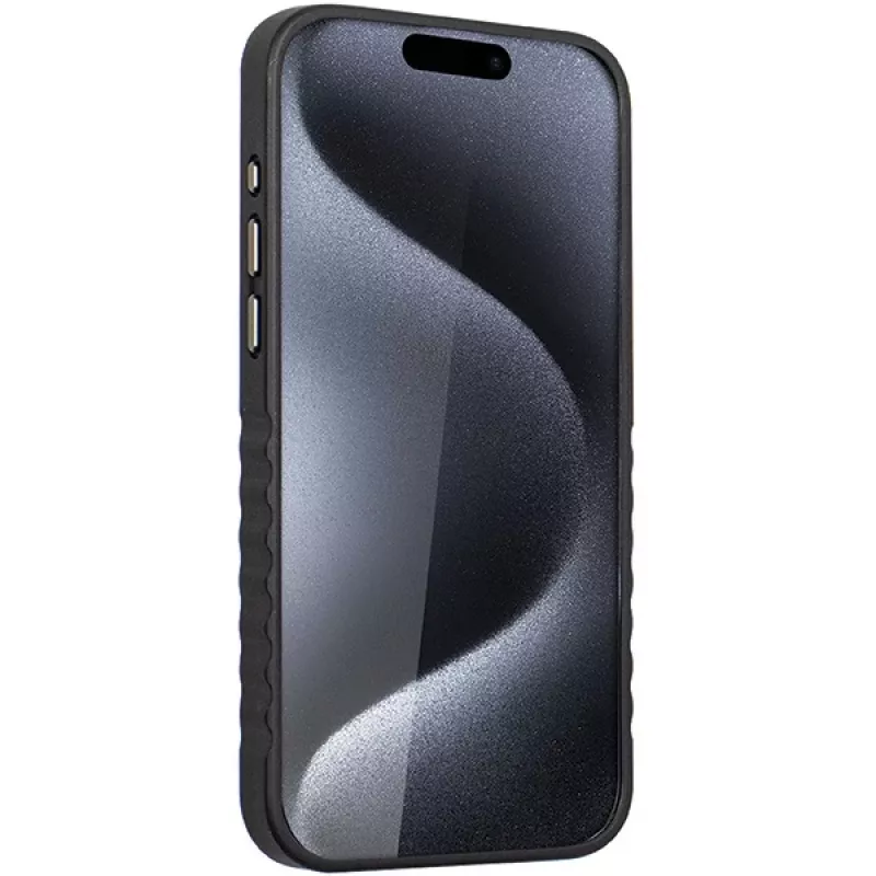 Audi Genuine Leather MagSafe iPhone 15 Pro Max 6.7 Preto-Vermelho Capa rígida AU-TPUPCMIP15PM-R8/D3-RD