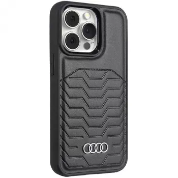Audi Capa rígida MagSafe em pele sintética para iPhone 13 Pro Max 6,7 preto