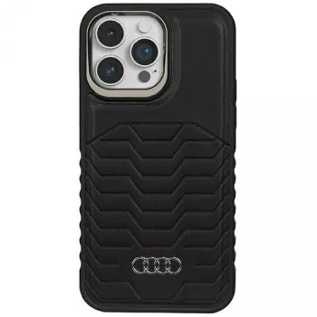 Audi Capa rígida MagSafe em pele sintética para Apple iPhone 14 Pro Max 6,7 polegadas preto