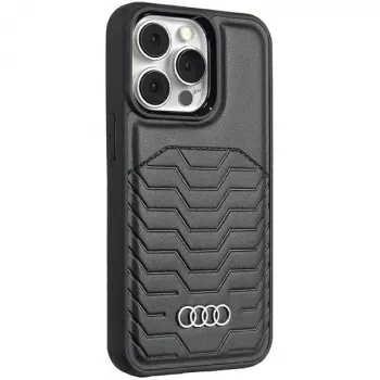 Audi Capa rígida MagSafe em pele sintética iPhone 15 Pro 6.1 preto