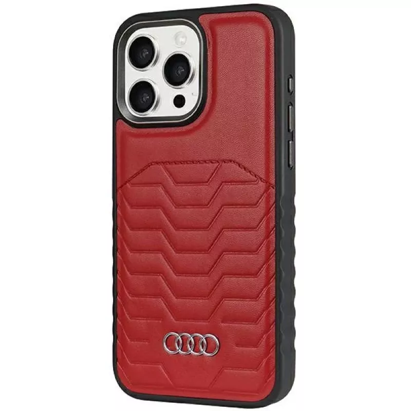 Audi Capa rígida MagSafe em pele sintética iPhone 14 Pro 6.1 vermelho AU-TPUPCMIP14P-GT/D3-RD