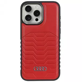 Audi Capa rígida MagSafe em pele sintética iPhone 15 Pro Max 6.7 vermelho AU-TPUPCMIP15PM-GT/D3-RD