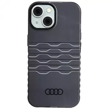 Audi Capa rígida MagSafe IML para iPhone 15 / 14 / 13 6.1 preto AU-IMLMIP15-A6/D3-BK