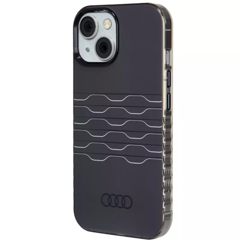 Audi Capa rígida MagSafe IML para iPhone 15 / 14 / 13 6.1 preto AU-IMLMIP15-A6/D3-BK