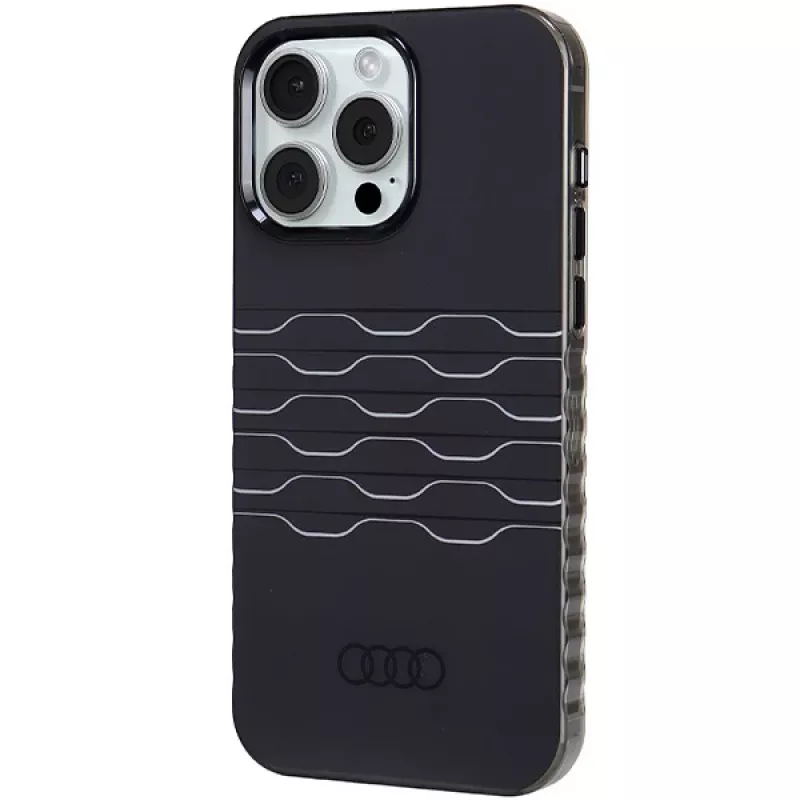 Audi Capa rígida MagSafe IML para iPhone 15 Pro Max 6,7 polegadas preto
