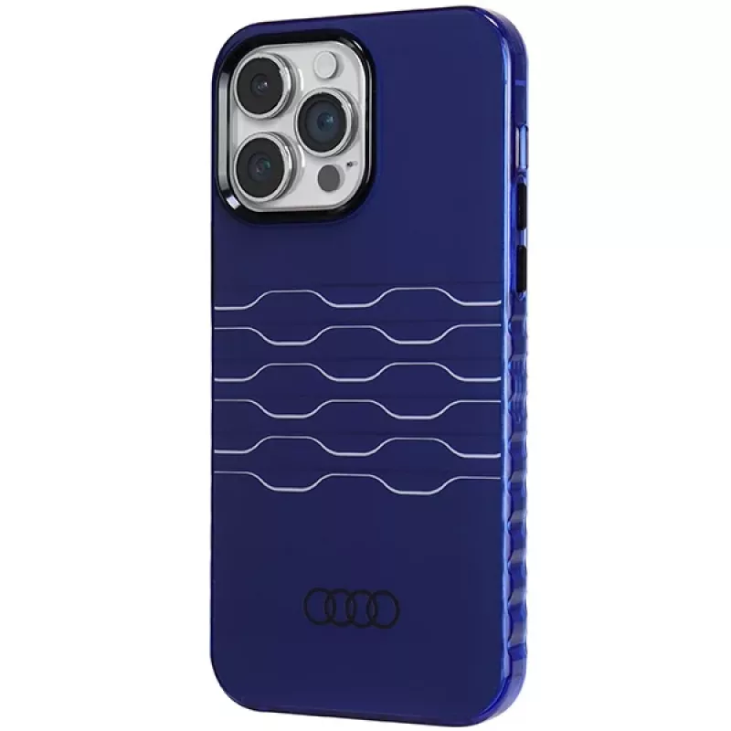 Audi Capa rígida MagSafe IML para iPhone 14 Pro Max 6,7 Navy Blue