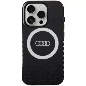 Audi Capa rígida MagSafe IML Big Logo para iPhone 15 Pro 6,1 polegadas preto