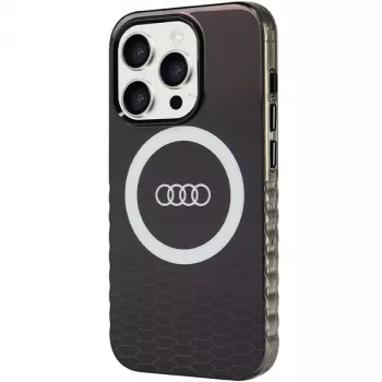 Audi Capa rígida MagSafe IML Big Logo para iPhone 15 Pro 6,1 polegadas preto