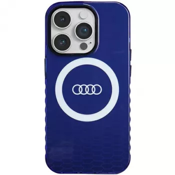 Capa MagSafe Audi IML Big Logo para iPhone 14 Pro 6.1 azul-marinho rígida AU-IMLMIP14P-Q5/D2-BE