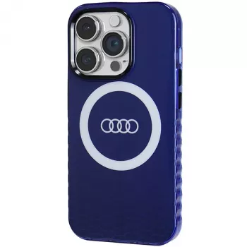 Capa MagSafe Audi IML Big Logo para iPhone 14 Pro 6.1 azul-marinho rígida AU-IMLMIP14P-Q5/D2-BE