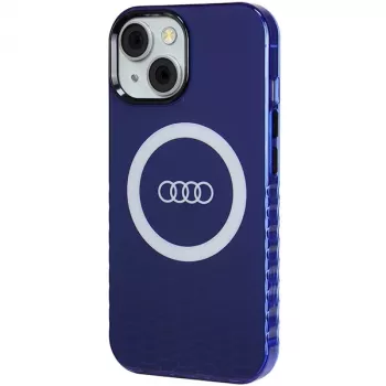 Capa MagSafe Audi IML Big Logo para iPhone 15 / 14 / 13 6.1 azul-marinho rígida