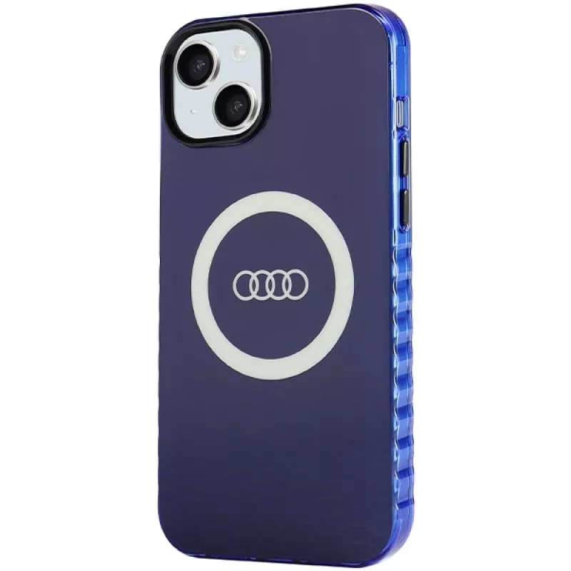 Capa MagSafe Audi IML Big Logo para iPhone 15 Plus / 14 Plus 6.7, azul-marinho rígida