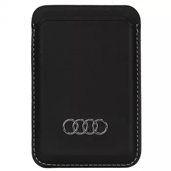 Carteira Audi em pele sintética com porta-cartões preta MagSafe AU-MSCH-Q3/D1-BK