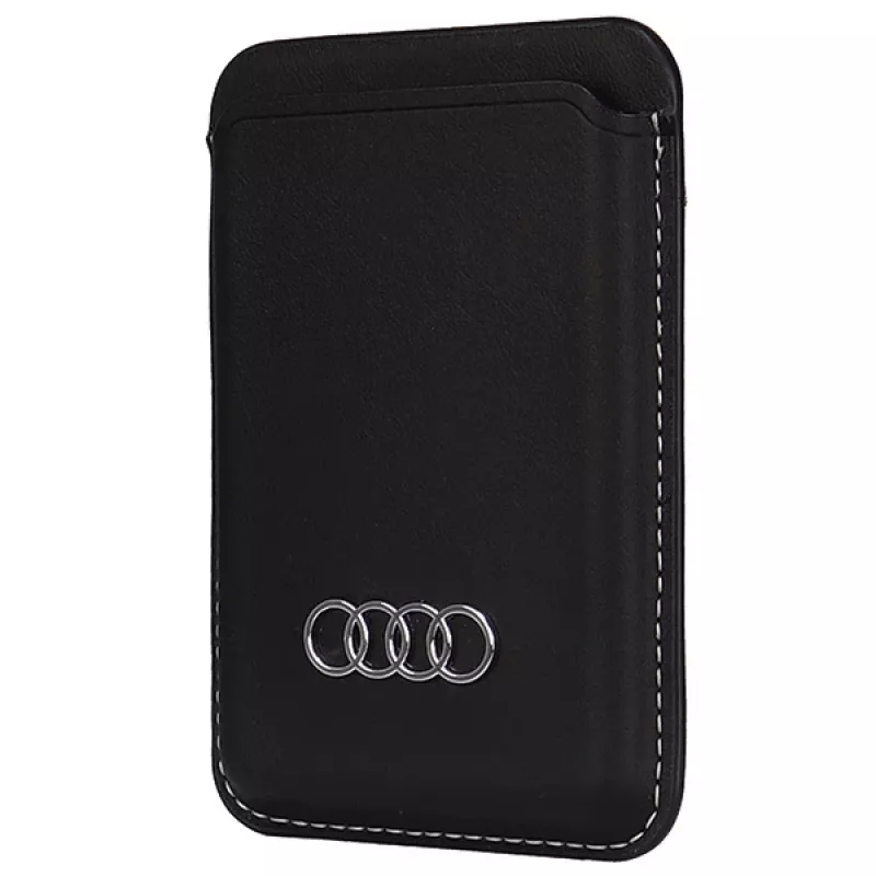 Carteira Audi em pele sintética com porta-cartões preta MagSafe AU-MSCH-Q3/D1-BK