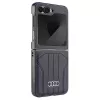 Capa rígida MagSafe Audi em pele sintética para Samsung Galaxy Z Flip 6, preta, AU-TPUPCFlip6-Q5/D1-BK