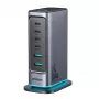 Carregador multiporta GaN Joyroom JR-TCM02 65W 4x USB-C 2x USB-A ficha EU Cinzento-escuro