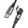 Cabo em ângulo UGREEN USB-C para USB-C US334 5A PD 100W 2m preto