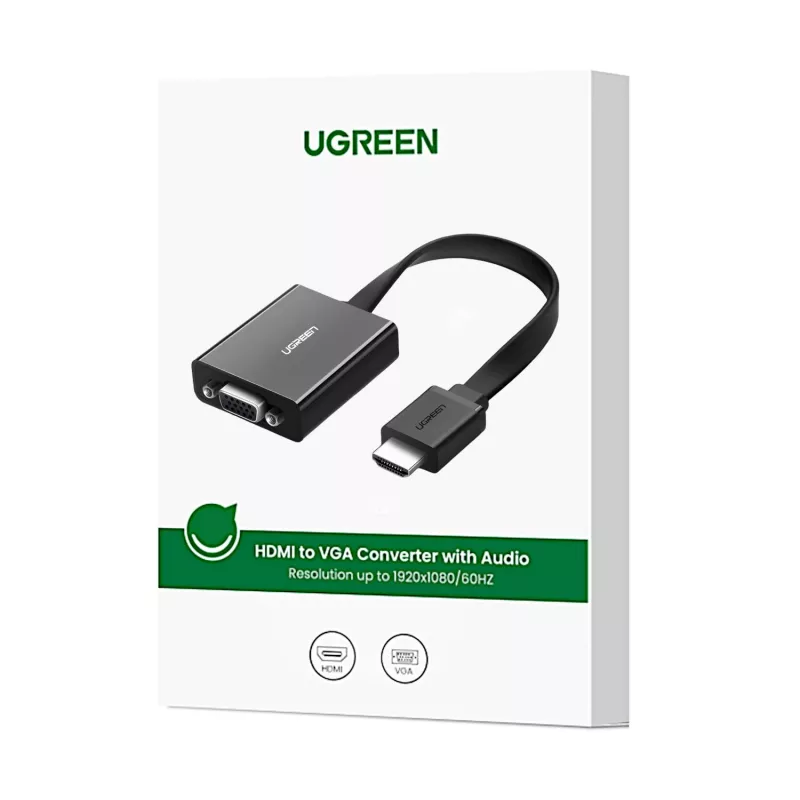 Adaptador UGREEN HDMI para VGA MM103, 25cm, preto