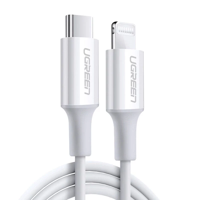 Cabo UGREEN US171 USB-C para Lightning 3A 0,25m branco