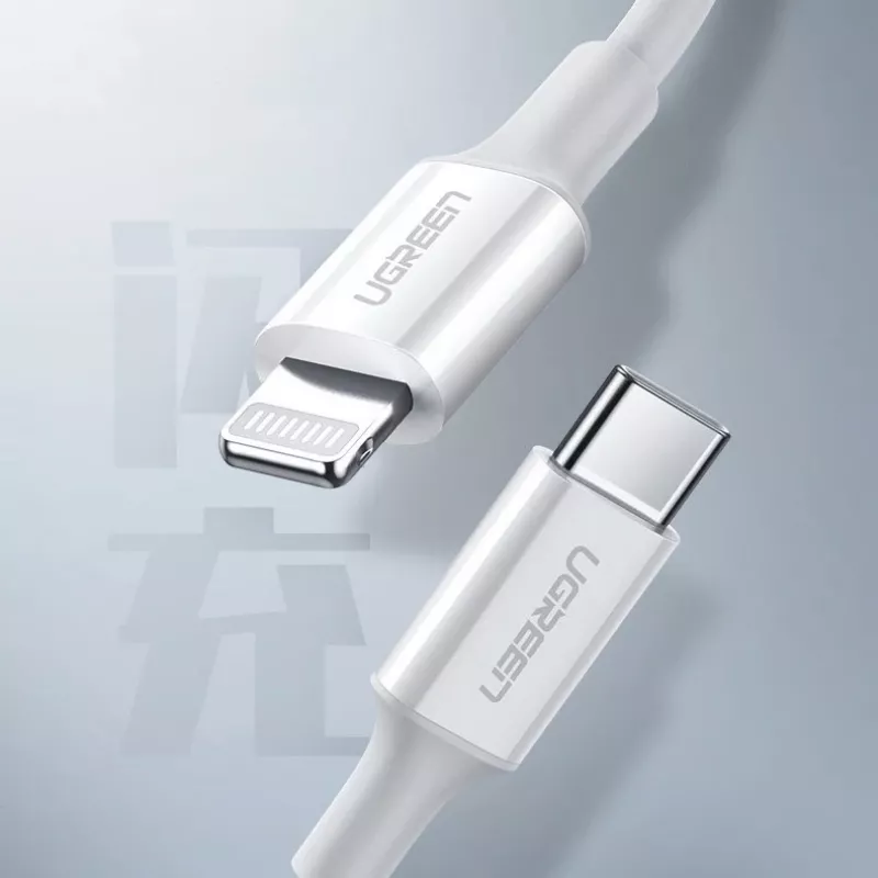 Cabo UGREEN US171 USB-C para Lightning 3A 0,25m branco