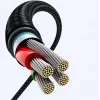 Cabo em ângulo UGREEN USB-C para USB-A 2.0 US176, 3A, 3m preto